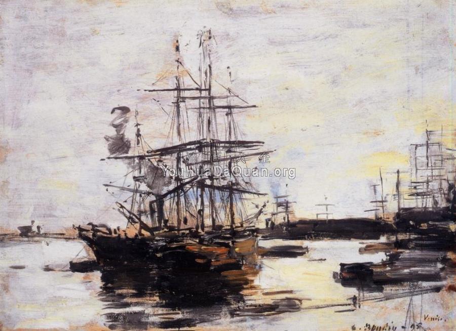 Vessel at Anchor outside of Venice - 尤金·布丹